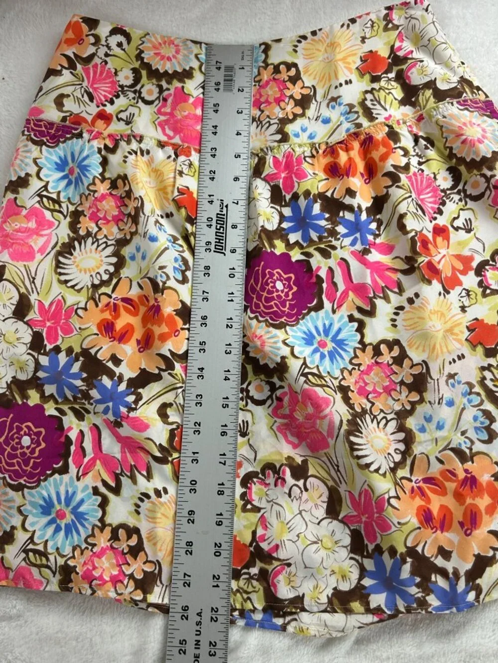 Sonia Bogner Women Floral Print Silk A-Line Skirt Size 8 Multicolor Lined Casual